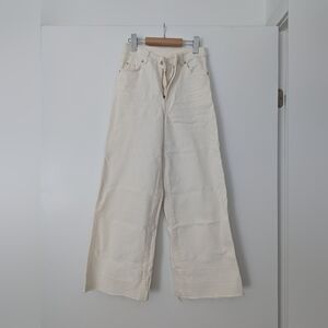 Cream Wide-Leg Pants